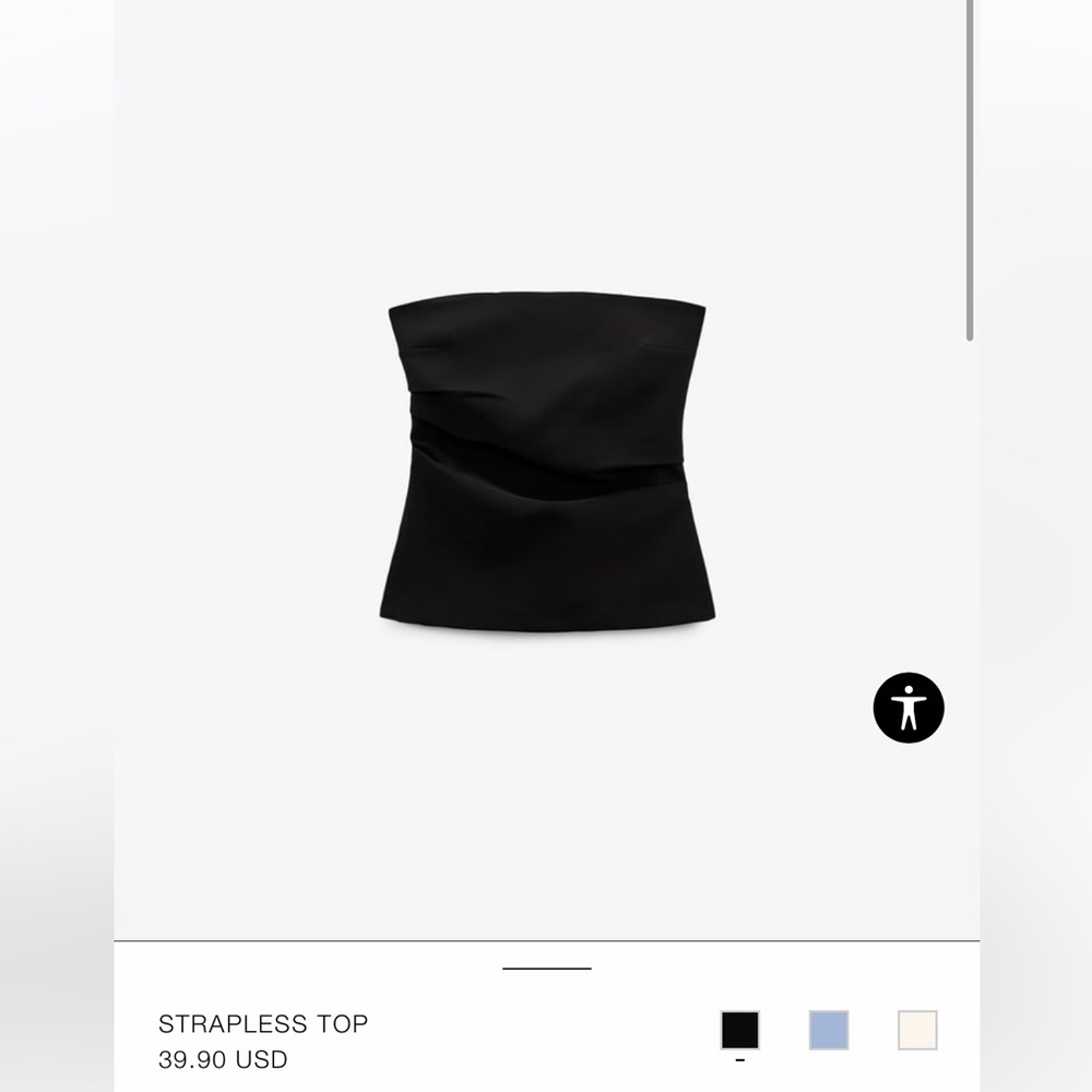 Zara Strapless Black Top *NWT*